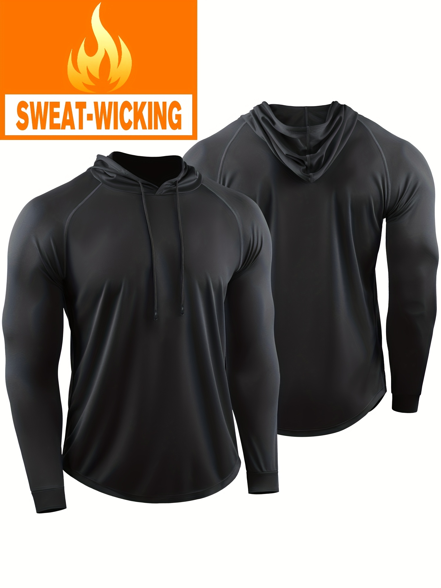 Men's GYM Casual Hoodied Long Sleeve Fitness Workout Hoodie Sweatshirt  Clothes 
