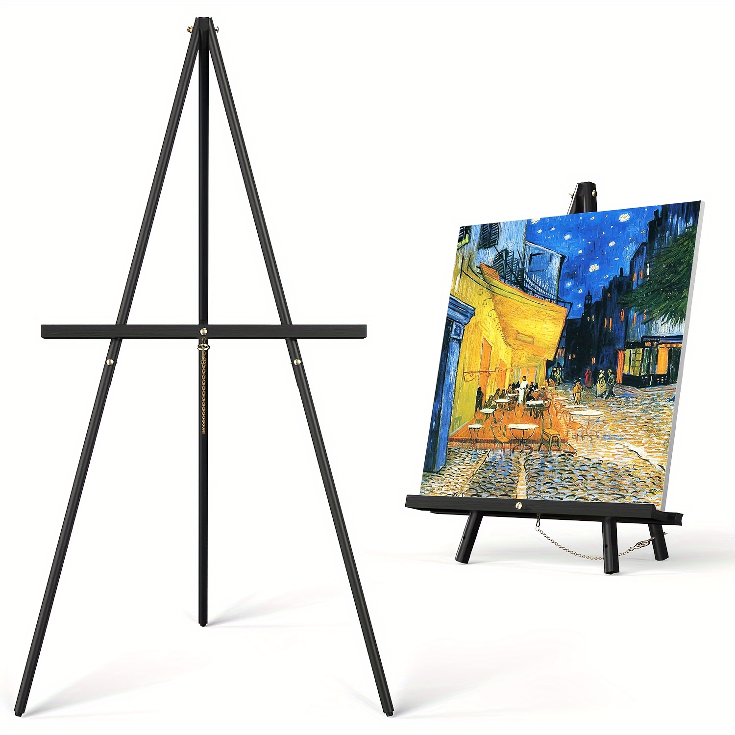 

1 Pc-art Easel Wooden Stand - 63" Portable Tripod Display Artist Easel - Adjustable Floor Wood Poster Stand For Wedding, Painting, Drawing, Display Show