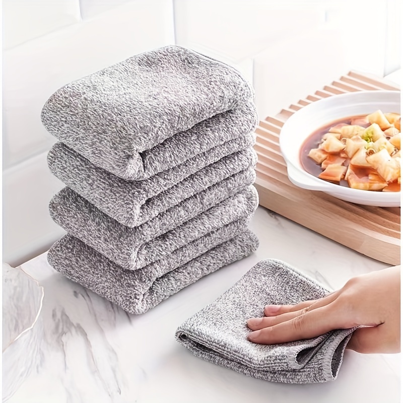 Highly Absorbent Kitchen Dish Towels With Bamboo Charcoal - Temu