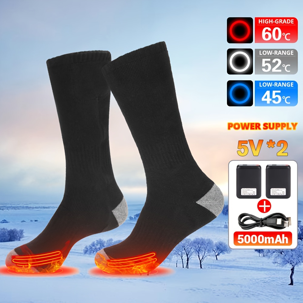 Calcetines Calefactables,Calcetines Térmicos Recargables de 5000 mAh, Calcetines Eléctricos Calientes con 3 Ajustes de Calor para Mujeres y  Hombres para Camping,Esquí,Pesca,Caza (XL) : : Deportes y aire  libre