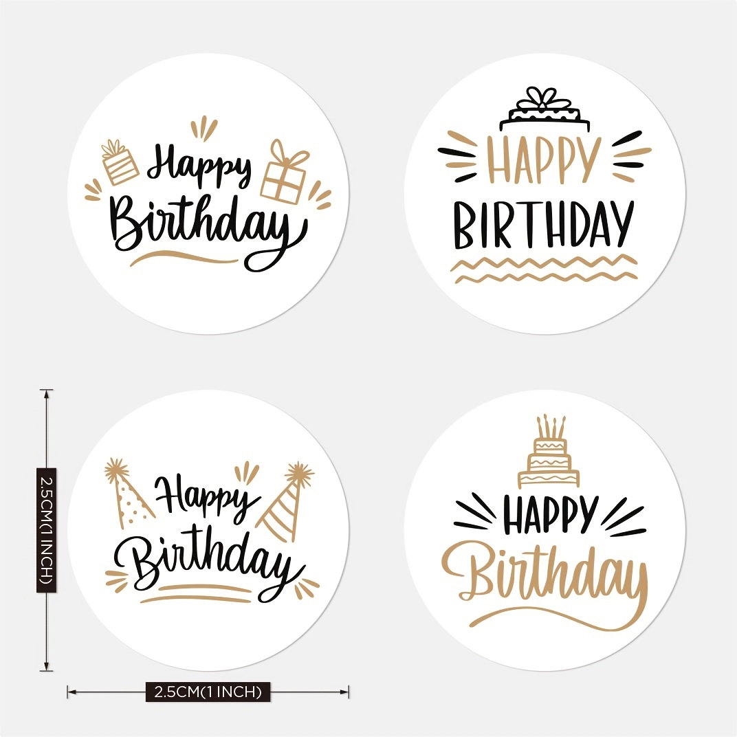 Happy Birthday Heart Stickers Etiquetas de Feliz Cumpleaños