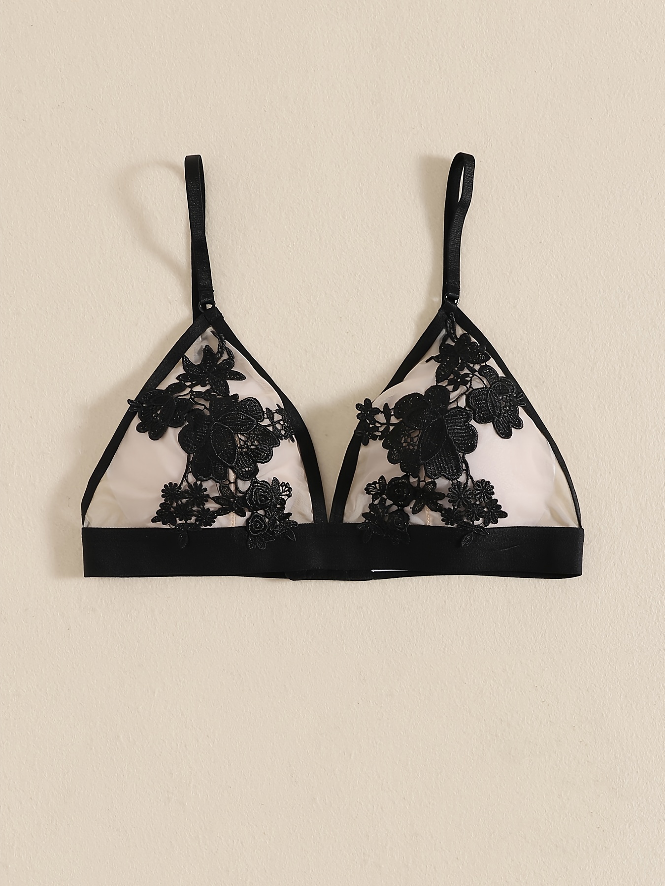 Valentine's Day Floral Lace Unlined Bra Comfy Breathable - Temu