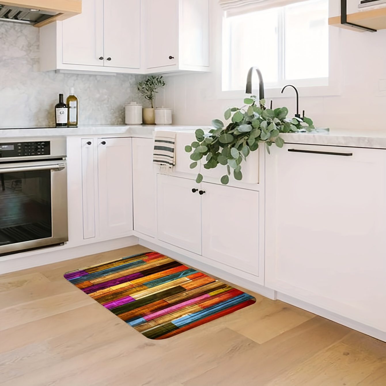 Colorful Geometric Floor Mat Non-slip Kitchen Runner Rug