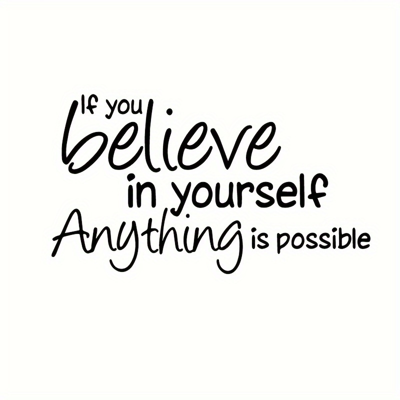 1p Inspirational Quotes Wall Sticker Believe In Anything - Temu