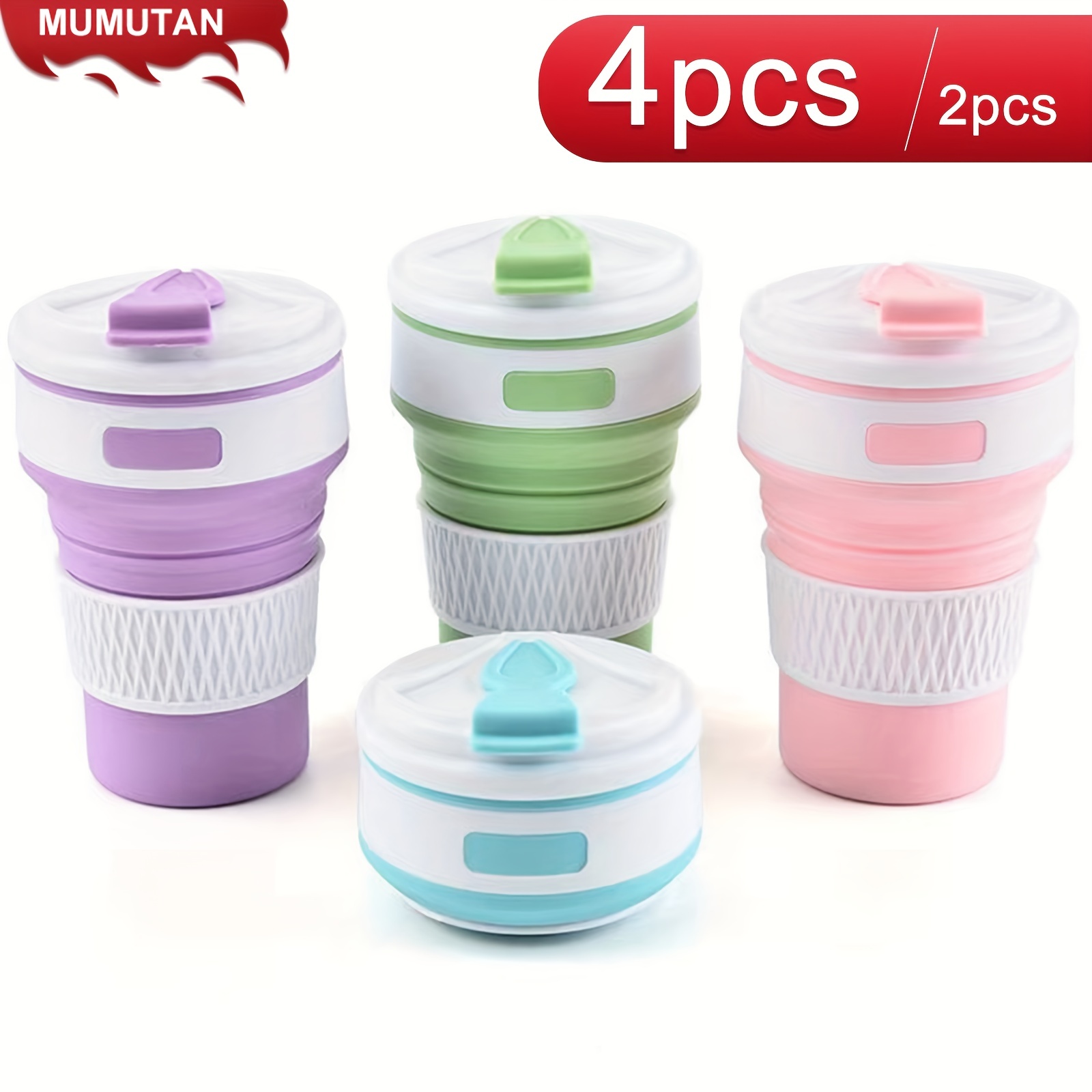 4 Colors 250ML Silicone Travel Cup Retractable Folding Coffee Cup