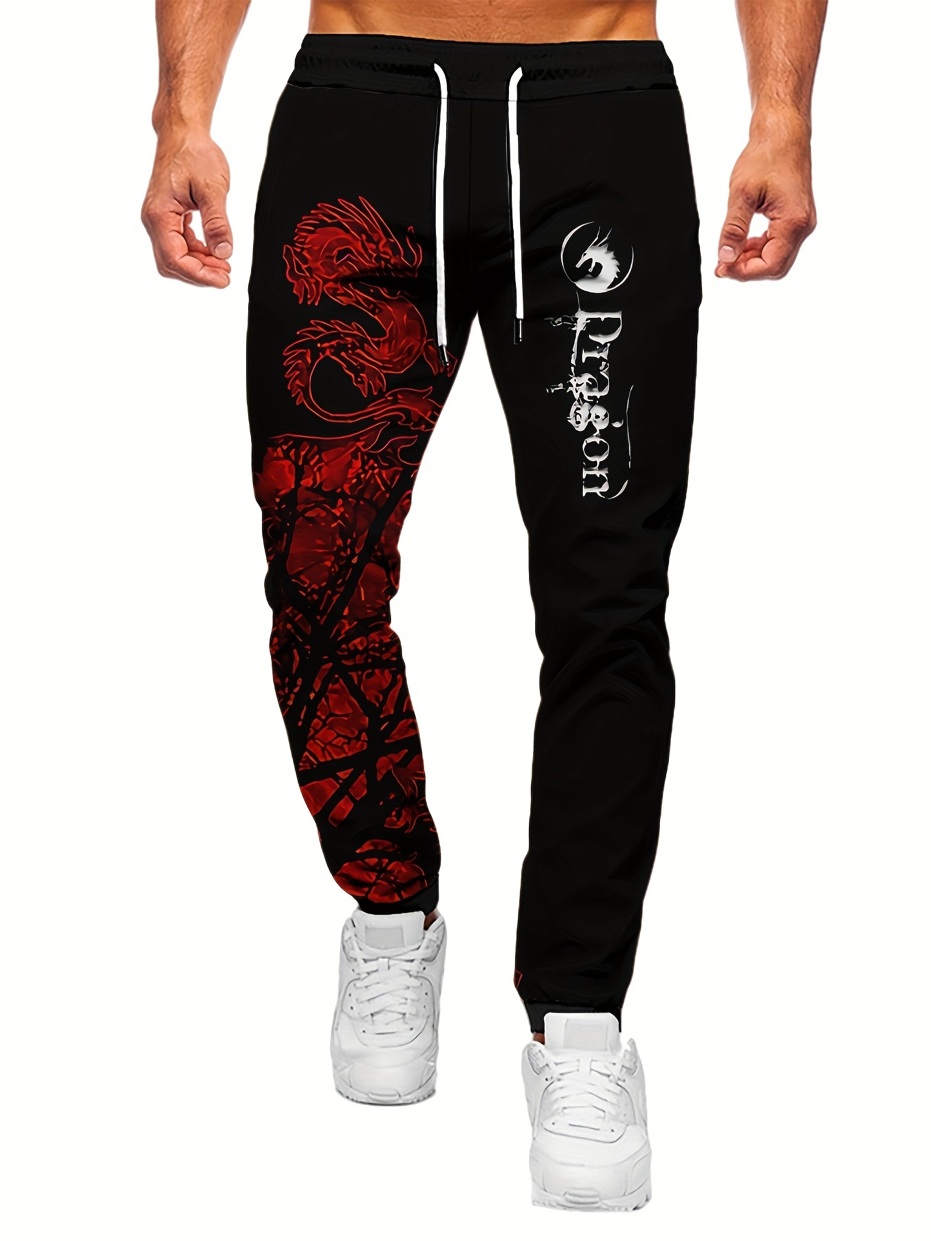 Plus Size Men's 3d Dragon Print Sweatpants Oversized Joggers - Temu