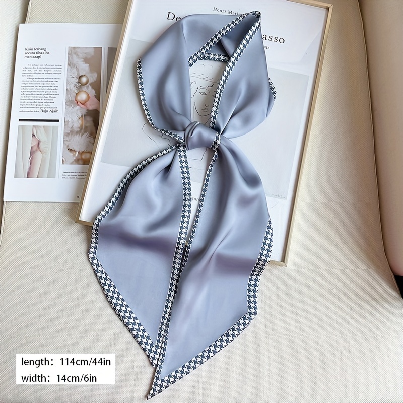 Floral Print Skinny Scarf Bag Handbag Handle Ribbon Scarf Soft Slender  Satin Hairband Neckerchief Elegant Headband Neck Tie Scarf - Temu Austria