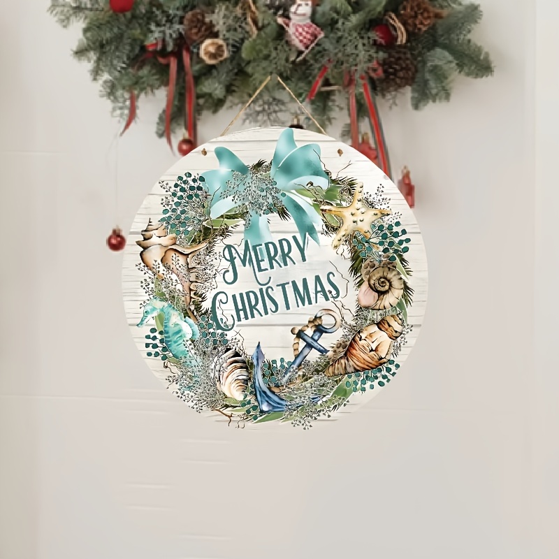 Christmas Welcome Wooden Door Hanging Sign Christmas Wreaths - Temu ...