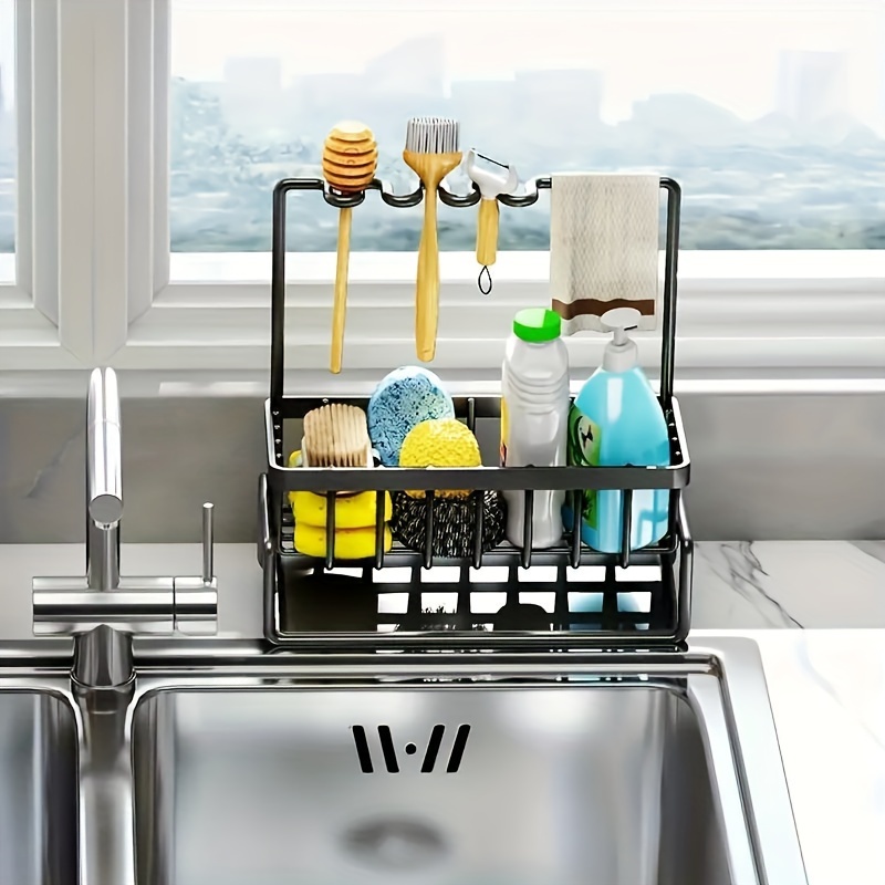 1pc Sink Sponge Holder, Hand Sanitizer Storage Basket, Drain Rack,  Countertop Multi-functional Storage Rack, Kitchen Supplies Organizer