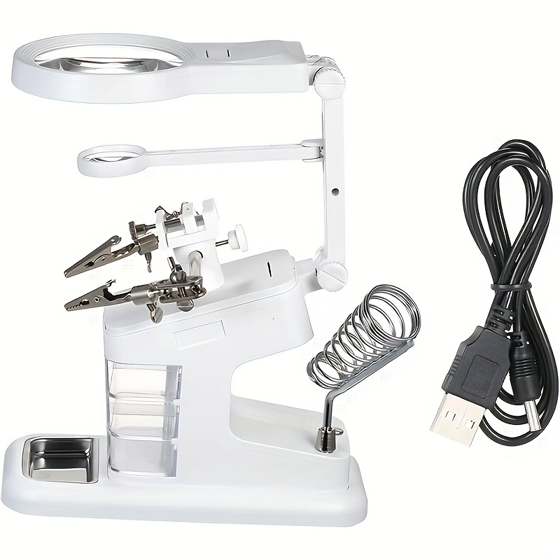 JollyCaper - Lupa con luz - Aumento 5X - 40 LED - Clipper - Ideal para mesa  de coser, manualidades, luz de lectura, joyería