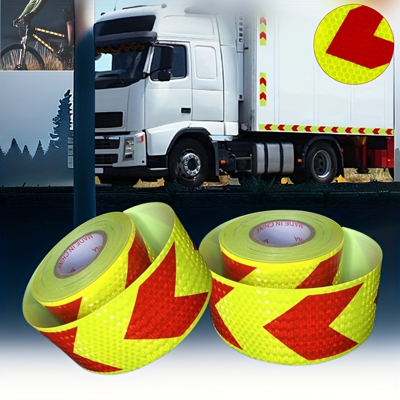 1pza, Cinta reflectante de seguridad DOT-C2 cinta adhesiva roja y blanca  impermeable para remolque, exteriores, automóviles y camiones