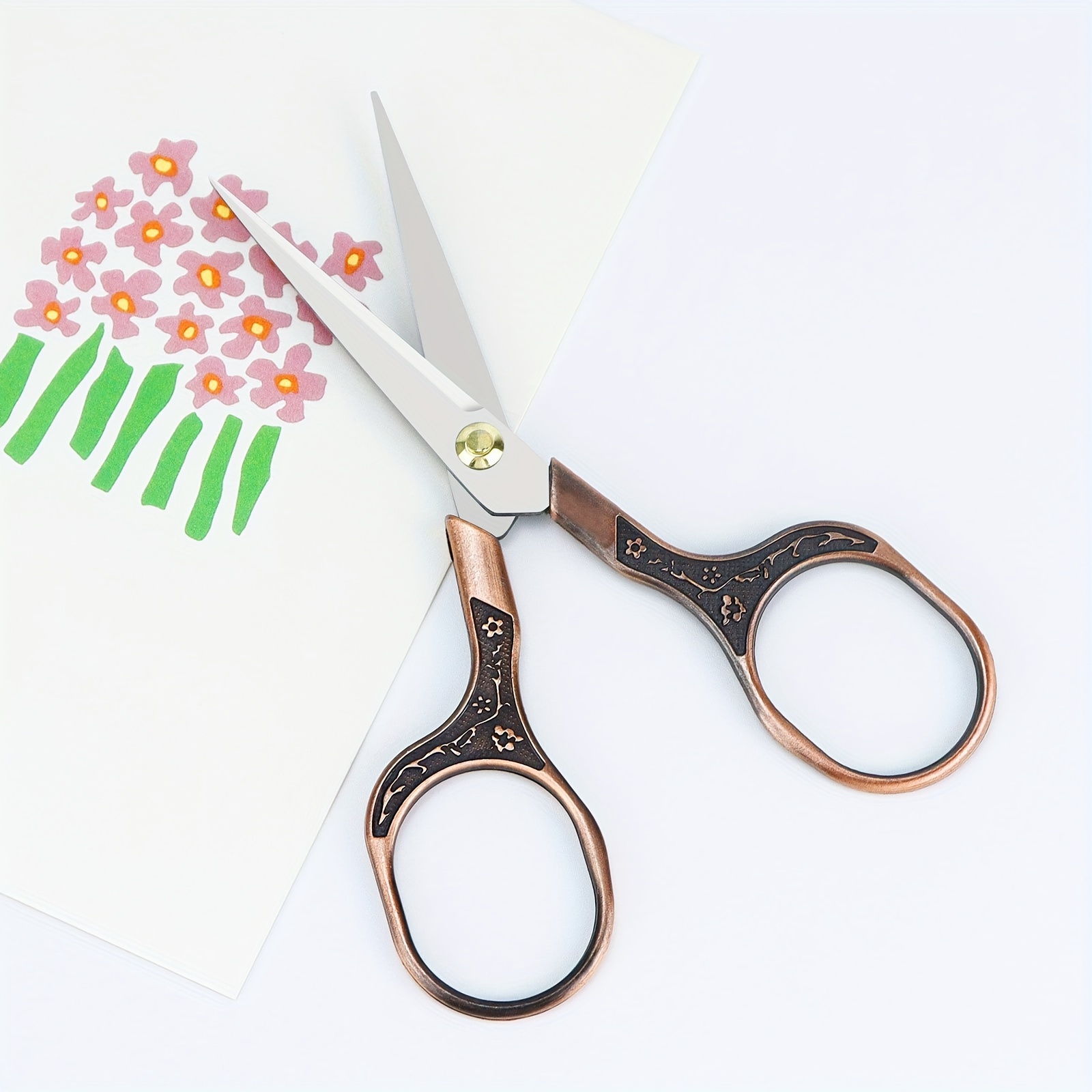 Plum Vintage Scissors Stainless Steel Household Scissors - Temu