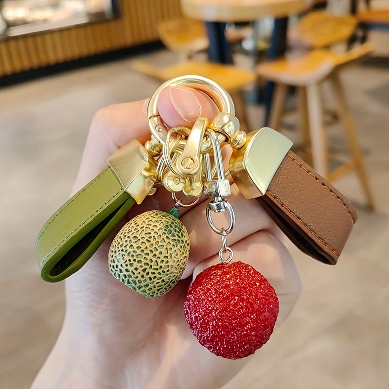 Cute Keychain Fruit Pendant Creative Exquisite Car Chain Circle