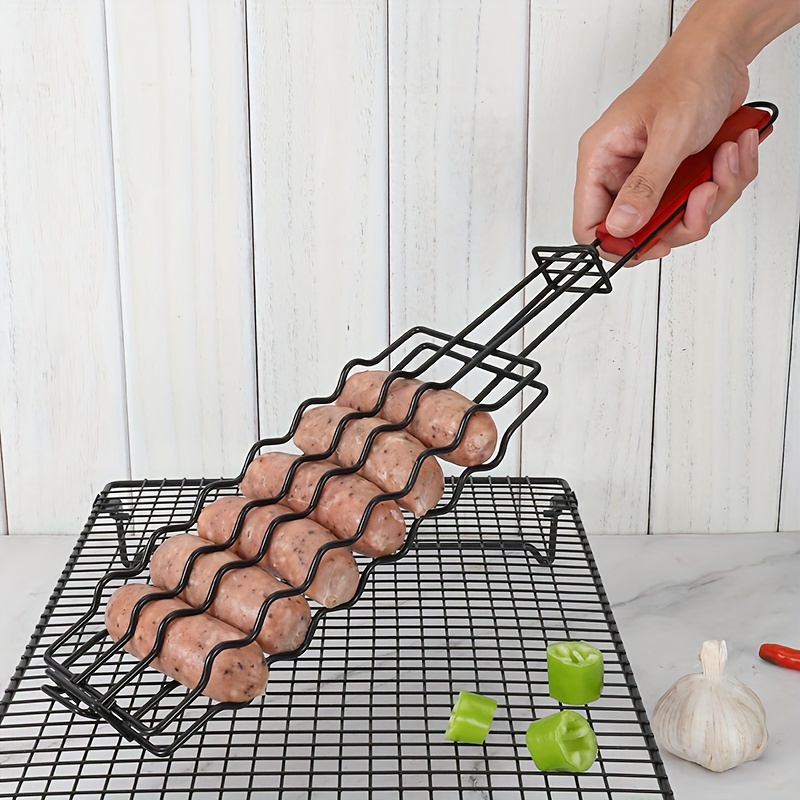 Roasted Hot Dog Grill Basket Barbecue Net Grill Sausage - Temu