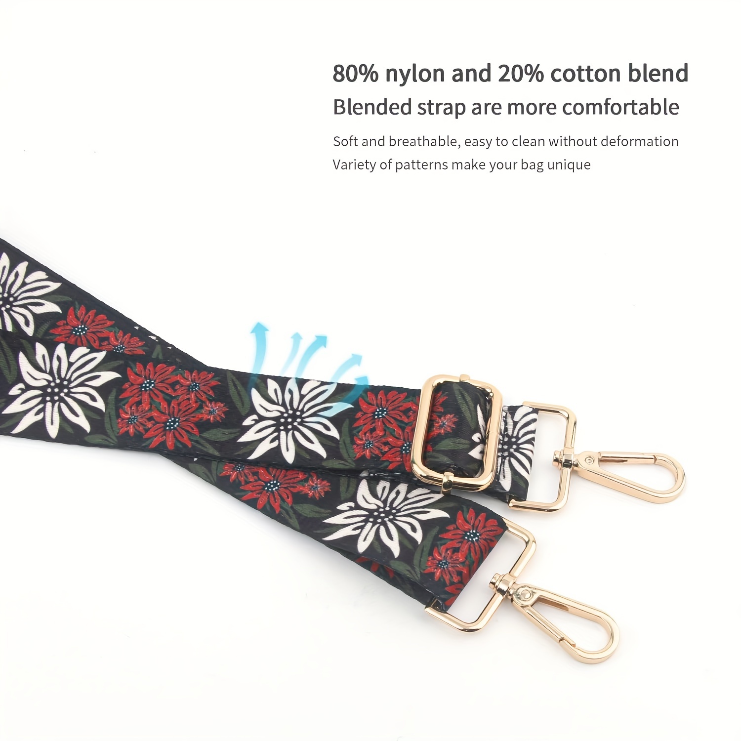 Simple Embroidered Adjustable Wide Shoulder Strap Portable - Temu