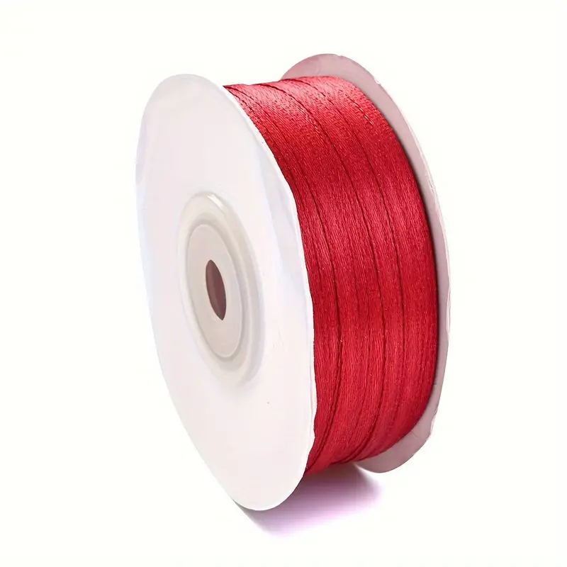 Solid Color Satin Ribbon X 95 Yards Roll Ribbon Thin Red - Temu