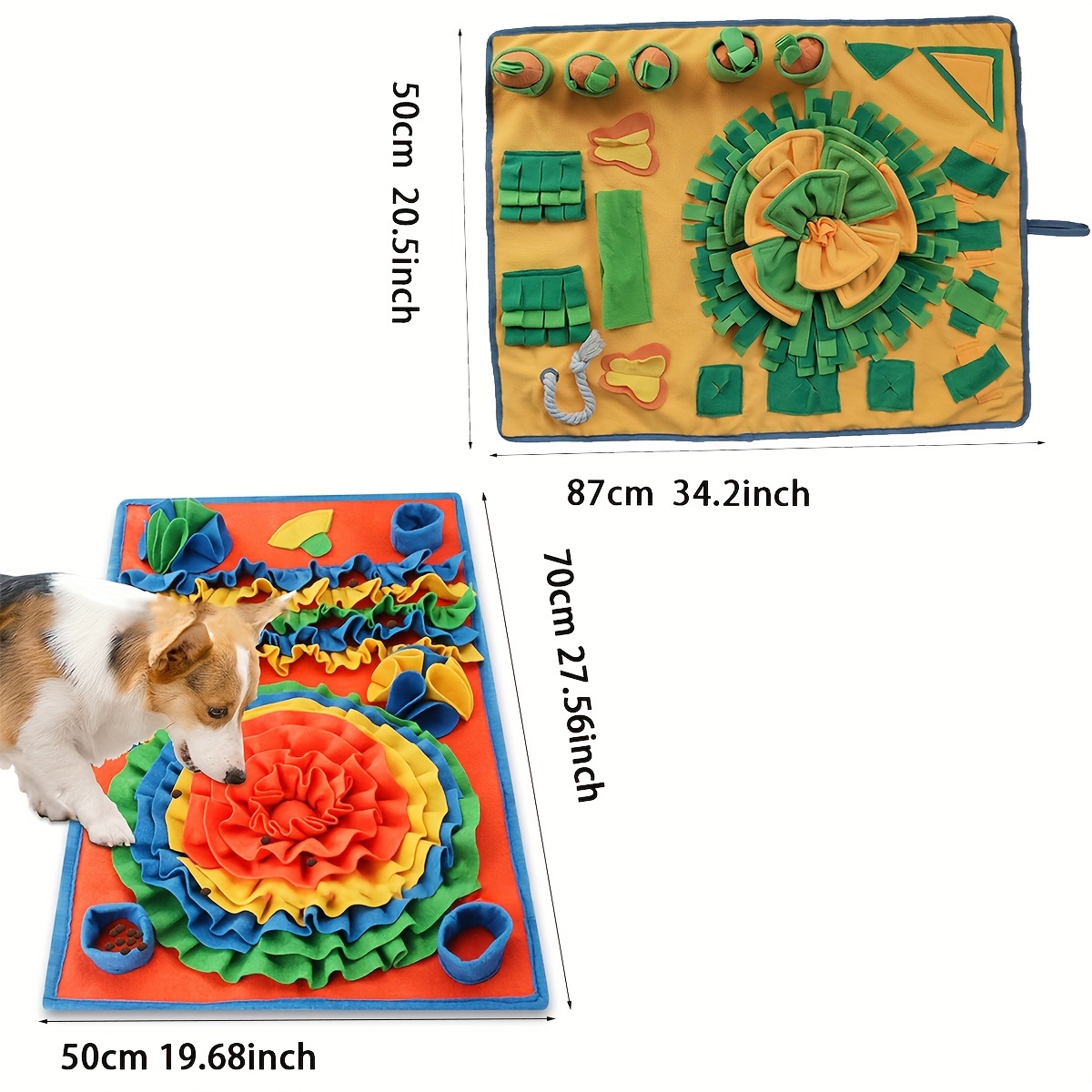 Pet Snuffle Mat for Dogs, 18.8 Dog Feeding Mat, Slow Feeder Dog Puzzle  Toys, Dogs Feeding Mat for Small and Medium Dogs, Stress Relief Interactive
