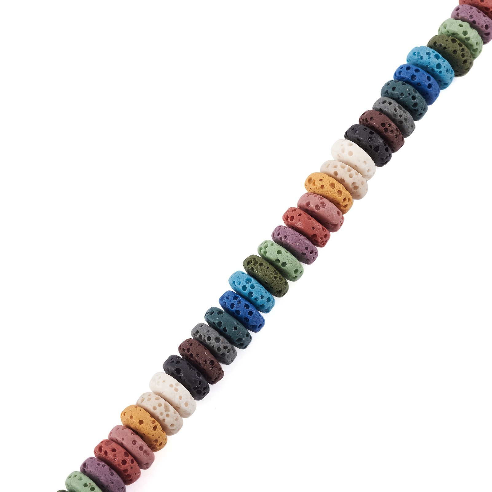Random Natural Stone Flat Round Beads for Crafting