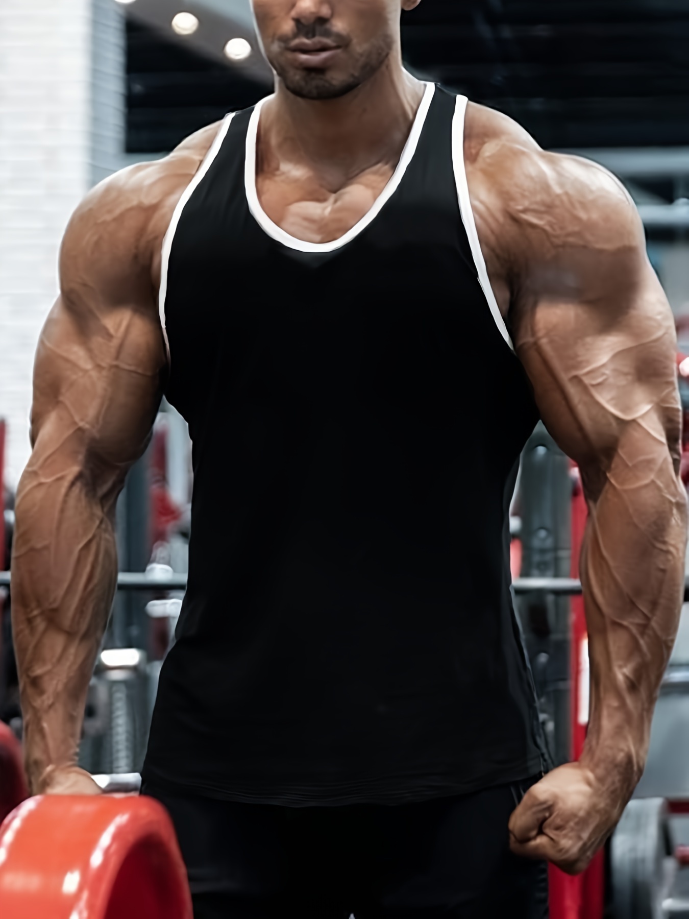 herren   muscle   top – sommer-workout- , atmungsaktives ärmelloses gym  für laufen & training, feuchtigkeitsableitendes sportweste, einfarbig   fit, trainingsbekleidung, casual activewear, langlebige konstruktion, fitnesskleidung für fitnessbegeisterte
