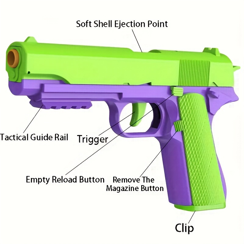 Pistola de juguete de color de contraste, pistola de juguete modelo  educativo [se puede mejorar con disparo instantánea], modo de posición  corta y acc