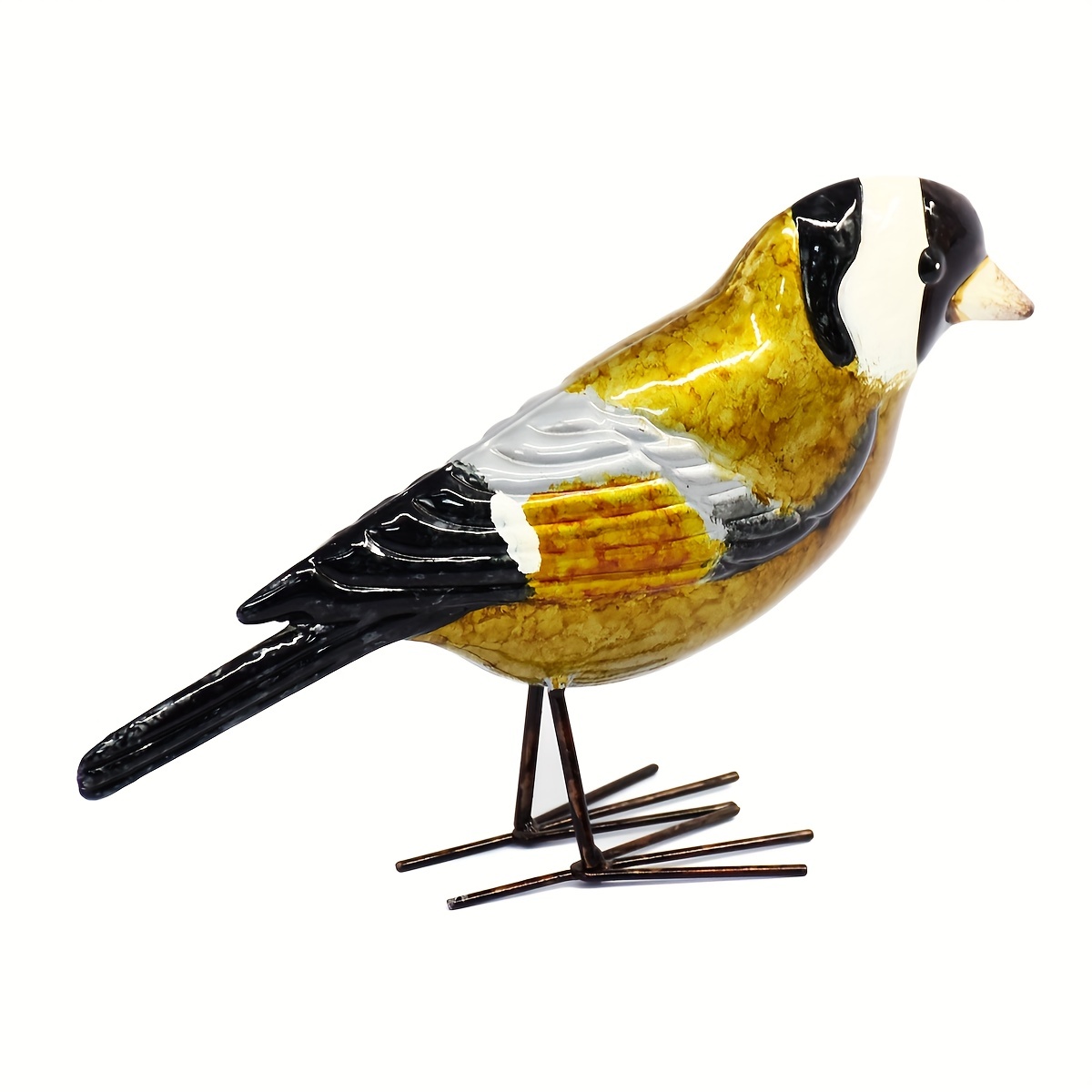 Oiseaux décoratifs dorés en polyrésine (lot de 2)