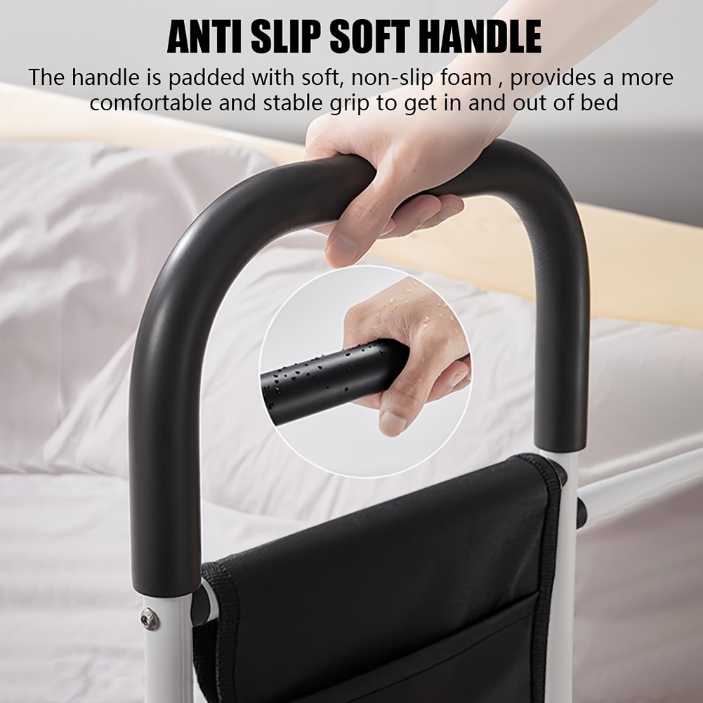 Bed Rails for Elderly Adults Safety - Height Adjustable & Storage Pocket -  Bed Railings for Seniors -Disability Bed Rails - The Bed Cane Fits Any Bed