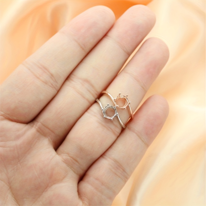 5-9mm Round Six Prong Ring Settings for DIY Rings