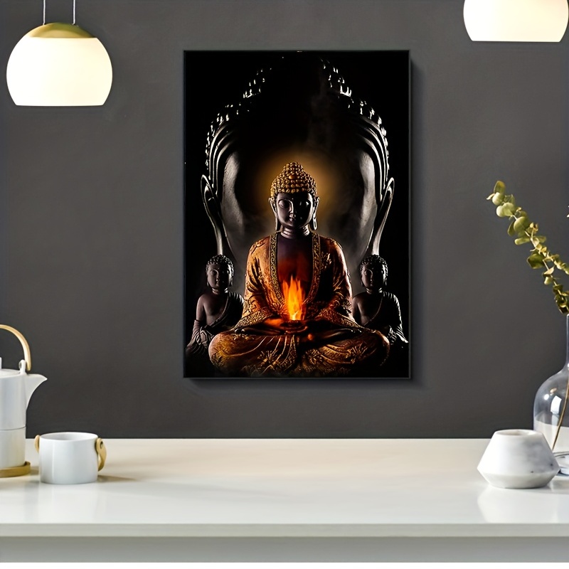  Cuadros decorativos modernos de Buda gris con media cara,  cuadros de pared para sala de estar, pósteres impresos, imágenes de 16 x 24  pulgadas, sin marco : Hogar y Cocina