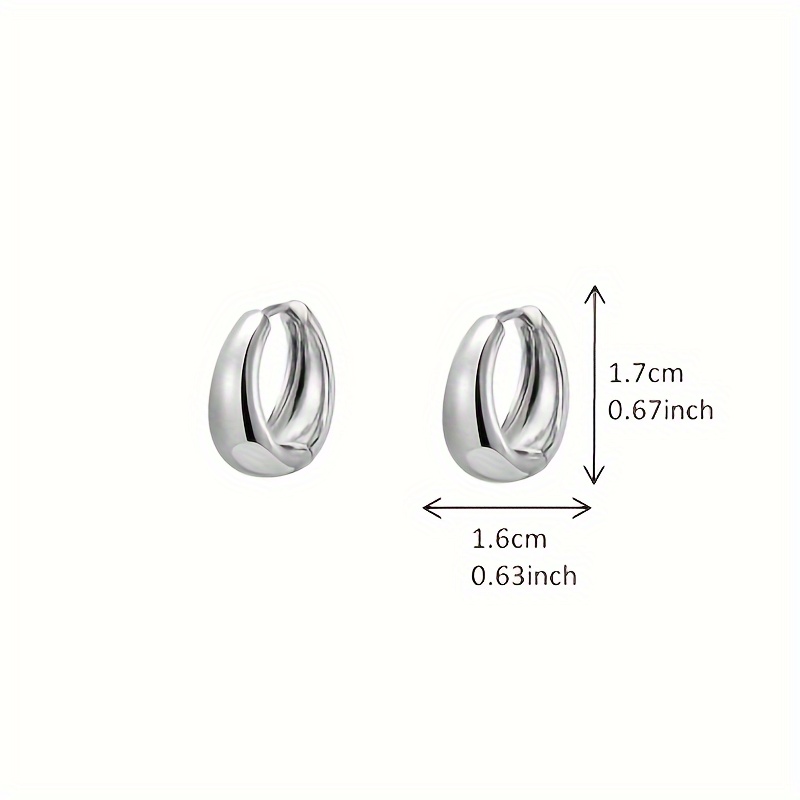 Silvery Glossy Hoop Earrings for Women's Daily Wear
