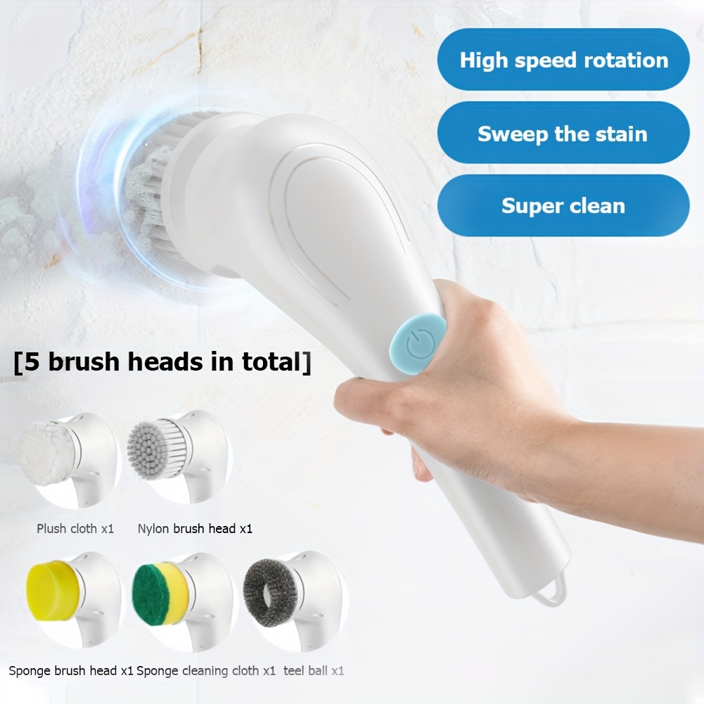 Rechargeable Electric Cleaning Brush Set - Multifunctional Scrubbing Brushes  For Kitchen, Bathroom & More - Household Cleaning Supplies & Apartment  Essentials For School & Home - Temu