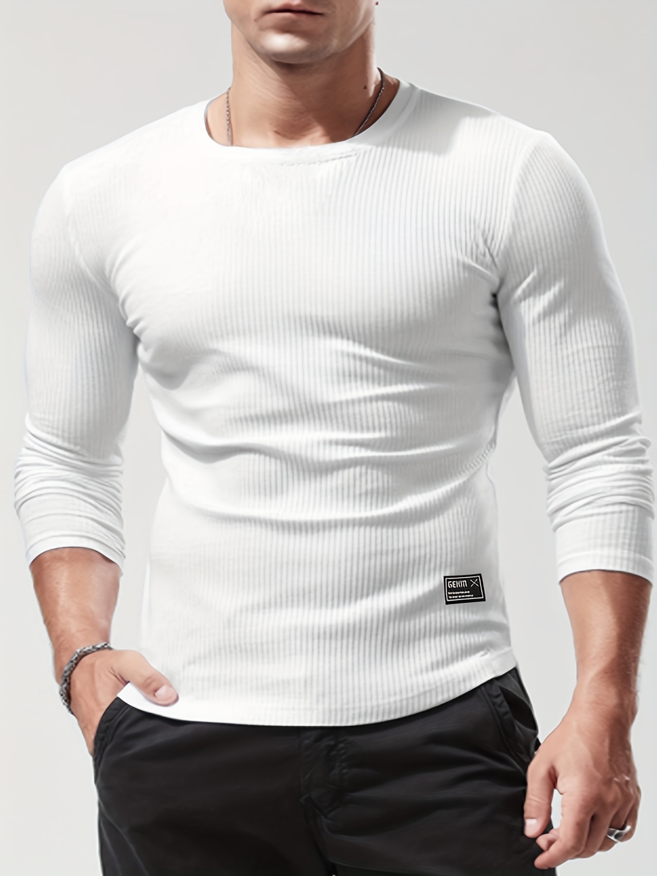 Men's Long Sleeve Workout Shirt, Active * Stretch Breathable Compression  Moisture Wicking Base Layer Quick Sports Shirt For Outdoor Gym Running
