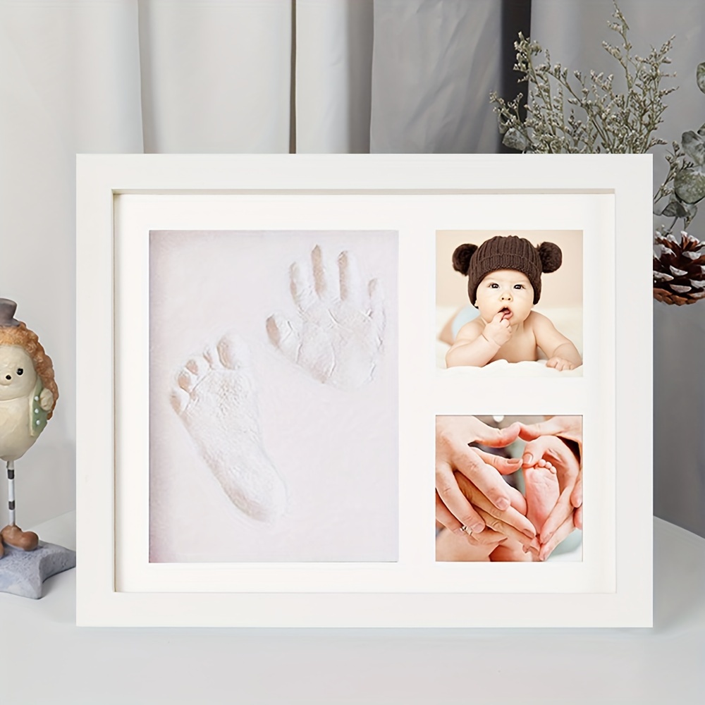 Comprar Marco de fotos con huella de pie para bebé, tinta conmemorativa  para recién nacido, marco de fotos con huella impresa a mano, artículos de  recuerdo en crecimiento, impresión de pata