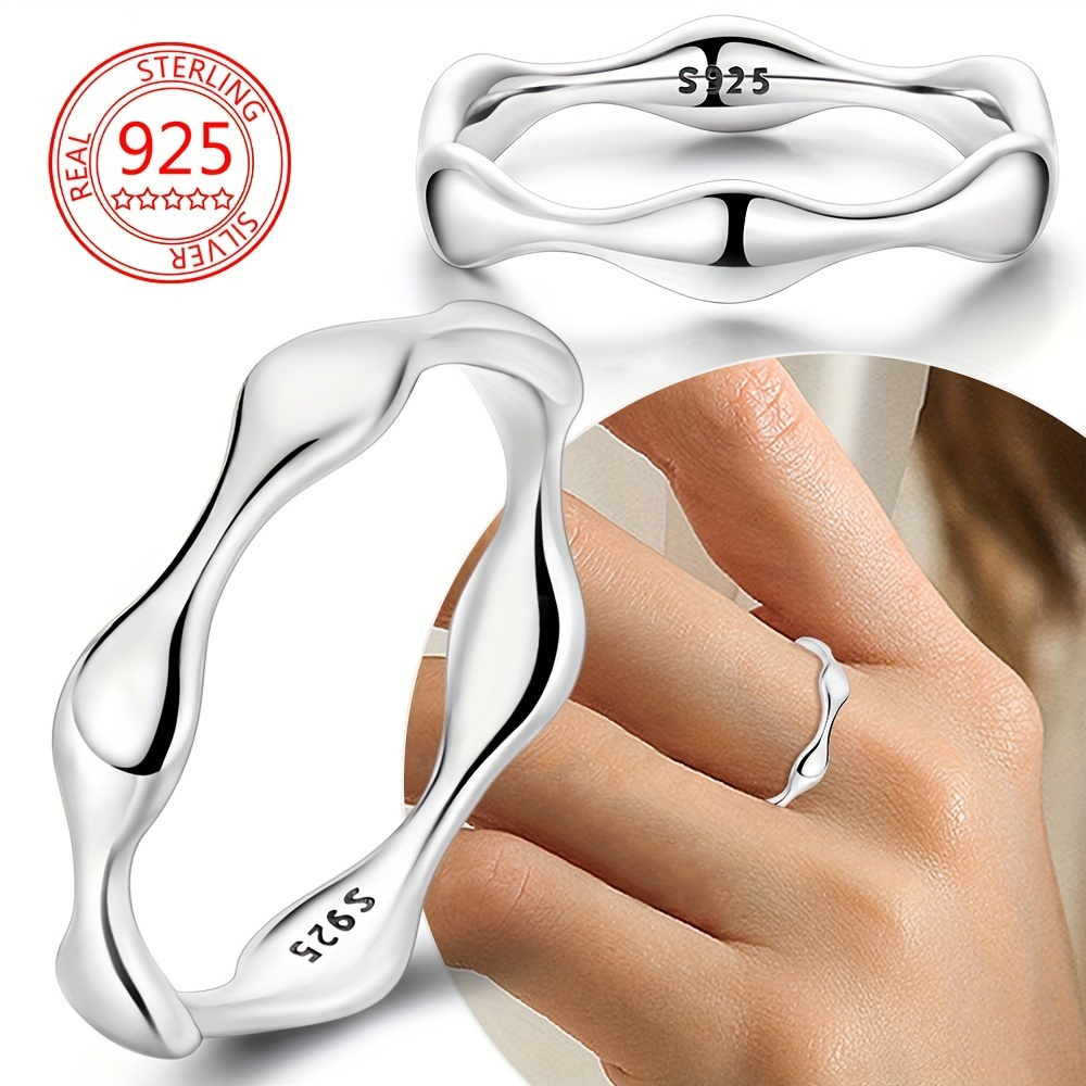 S925 Sterling Silver Minimalist Wrap Ring Simple Design - Temu