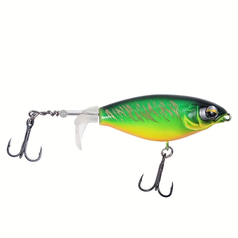 5pcs Topwater Fishing Lures With BKK Hooks, Pencil Plopper Fishing Lures  For Bass Catfish Pike Perch, Top Water Bass Bait Lure With Propeller Tail,  Pe