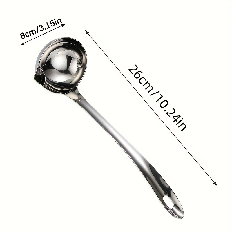 1Pc Stainless Steel Cooking Spoon Rustproof Soup Scoop Hot Pot Ladle  (Silver) 