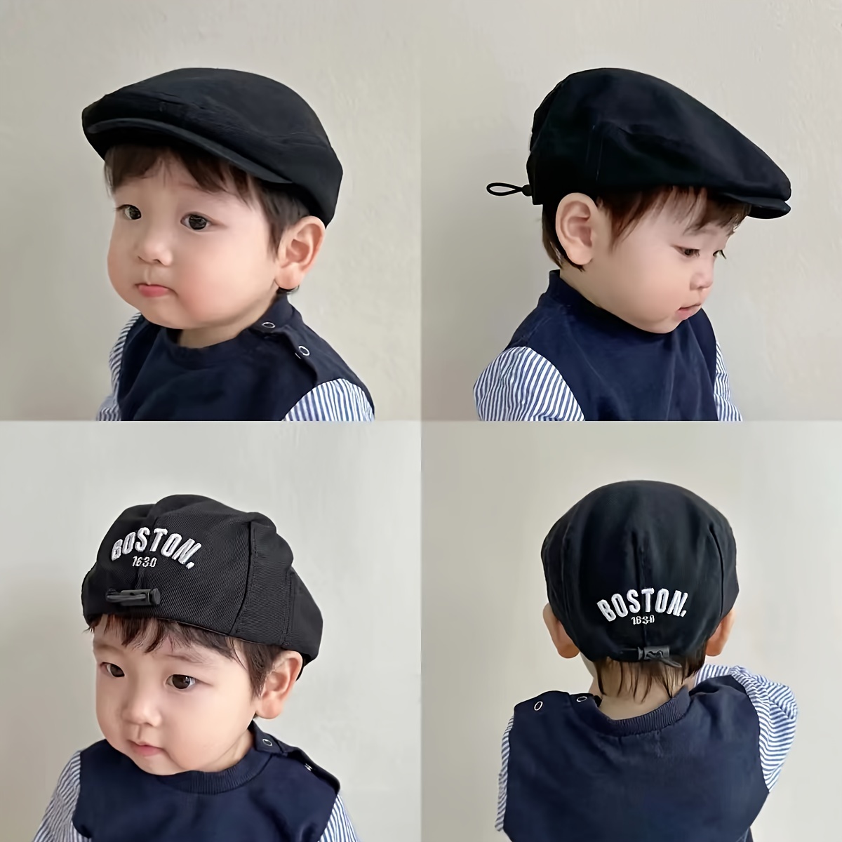 

1pc Sunshade Beret, Spring And Autumn Peaked Cap For Boys And Girls, Western Style Outdoor Hat For 1-5 Years Old