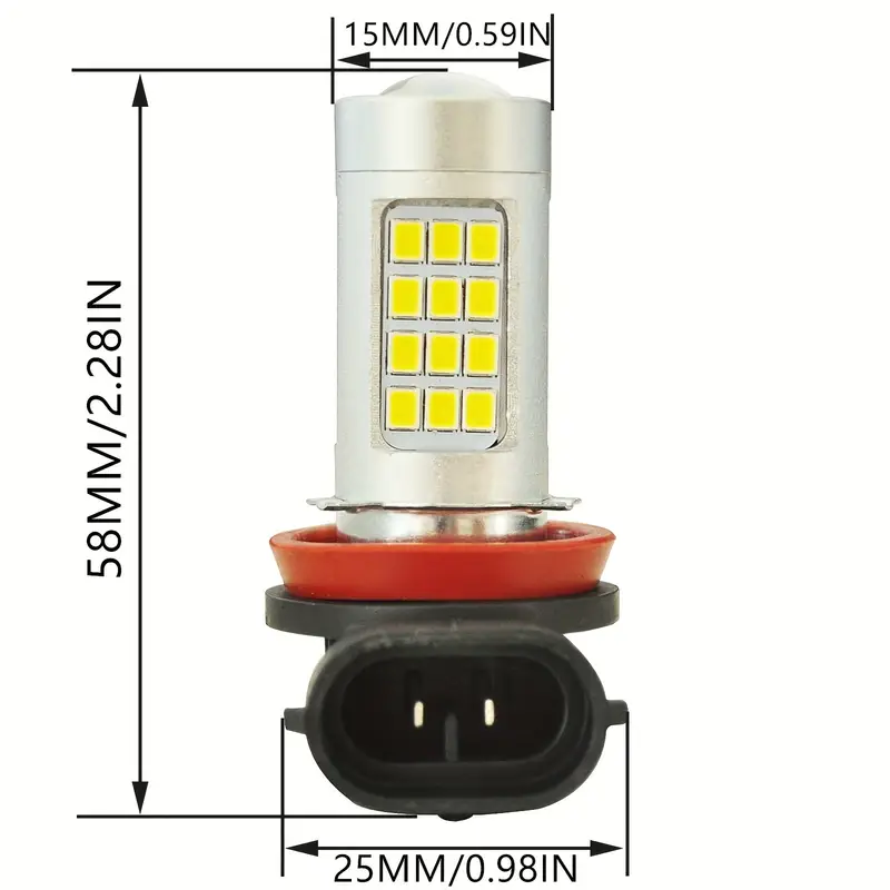 2 Stück H11 H8 LED-Nebelscheinwerfer, 42 SMD-Hochleistungslampen
