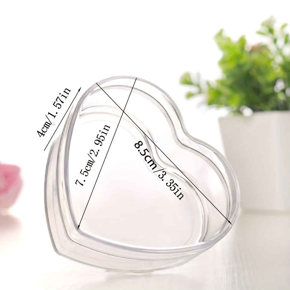 Heart shaped Storage Box Transparent Plastic Storage - Temu