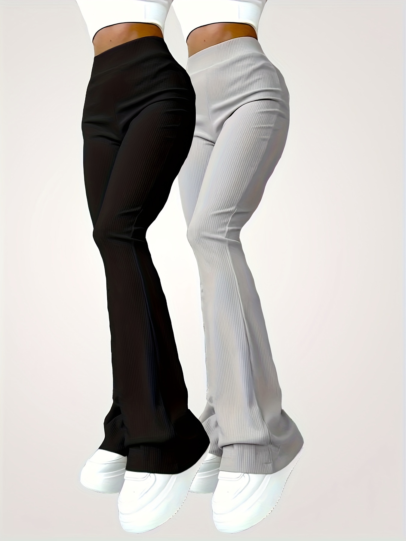 Women Low Rise Flare Pants Foldover Bell Bottom Workout Lounge Y2k Bootcut  Leggings Casual Sports Yoga Pants Solid Sweatpants - AliExpress