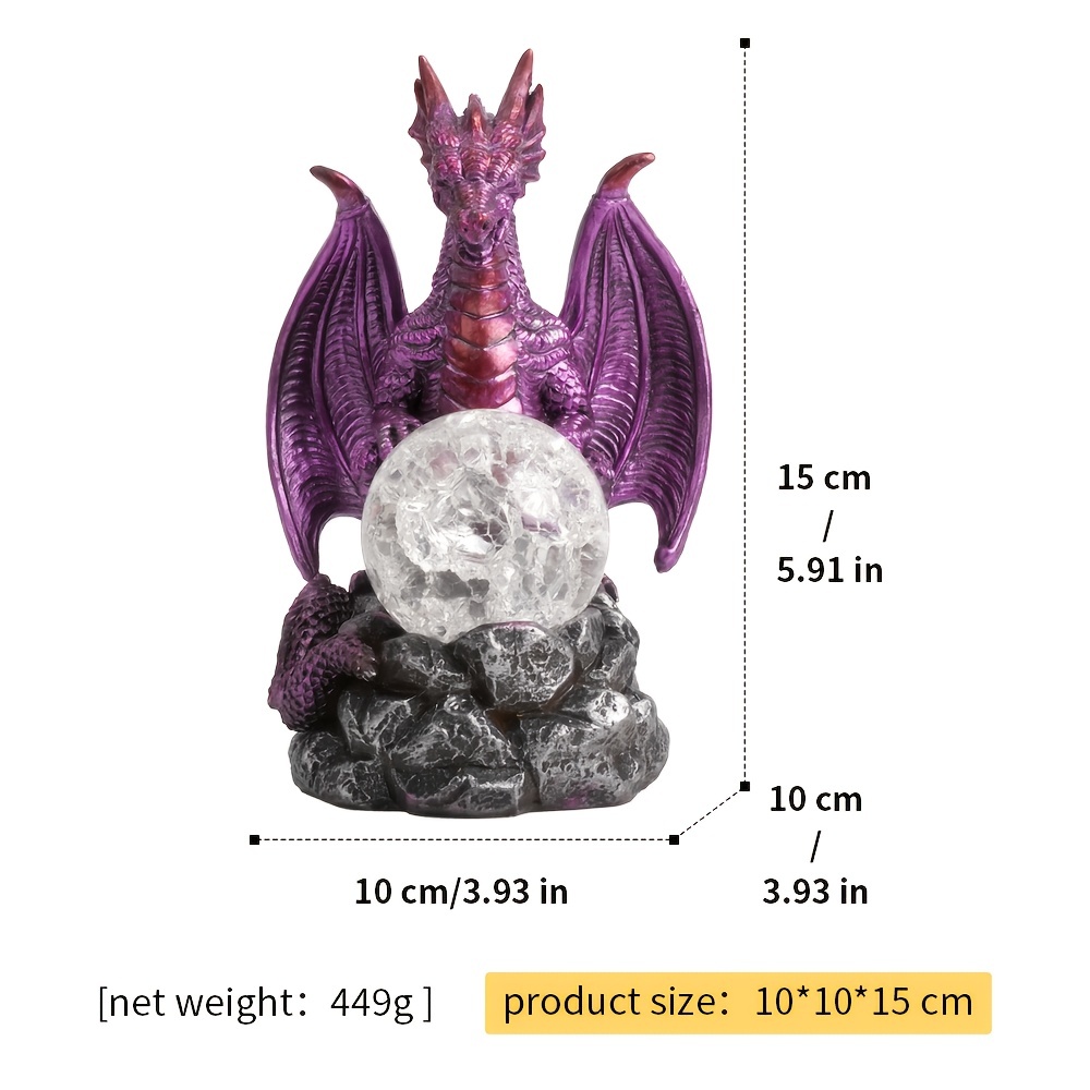 Image of 1pc Dragon Crystal Ball Holder Ornament, Resin Statue Art Craft, For Bookshelf Home Living Room Office Cabinet Decor, Room Tabletop Entryway Decor, Valentine New Year Easter Party Decor