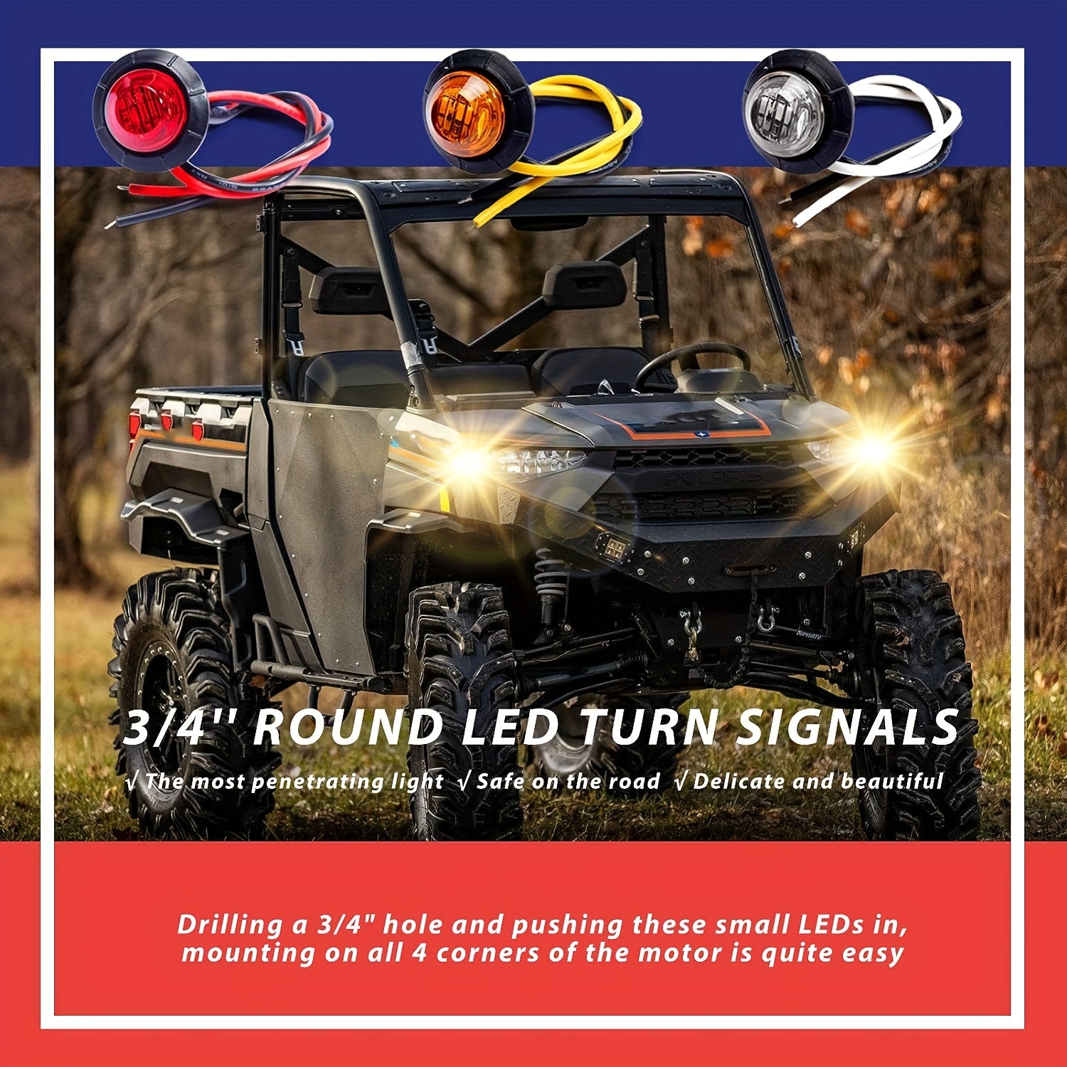 Universal ATV UTV SXS Turn * Kit, Street Legal Kit With Rocker Switch Turn  * Light Horn Flash Kit With Relay Fuse Wire For ROV ATV Golf SXS