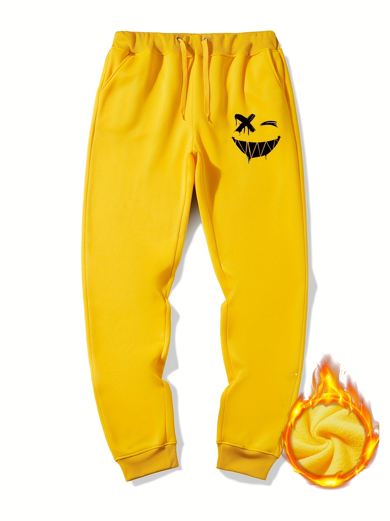 Grinning Face Pattern Casual Sweatpants For Men
