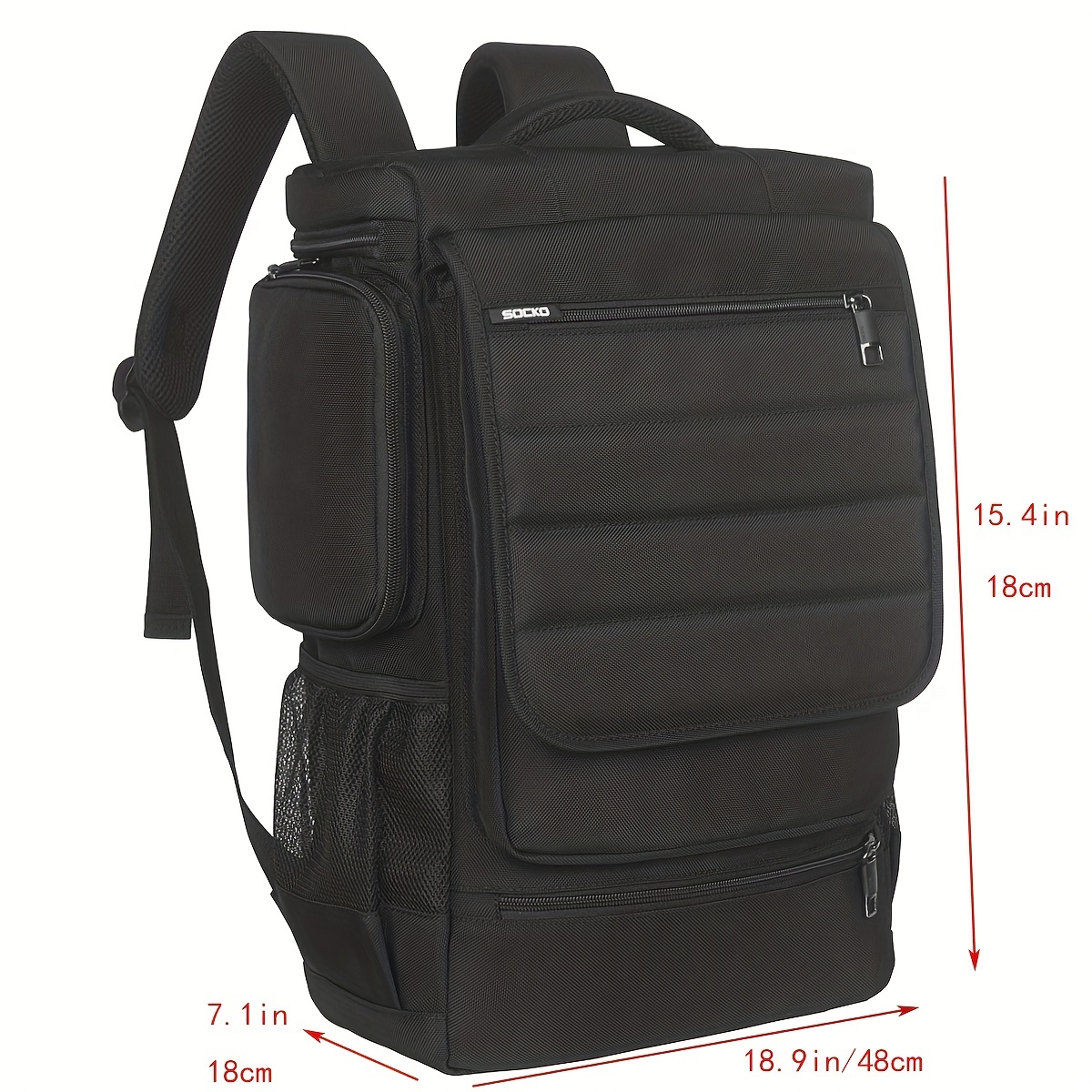 Mochila de viaje para laptop de 18.4 pulgadas con compartimento para  zapatos, puerto de carga USB, bolsa de gimnasio deportiva para senderismo