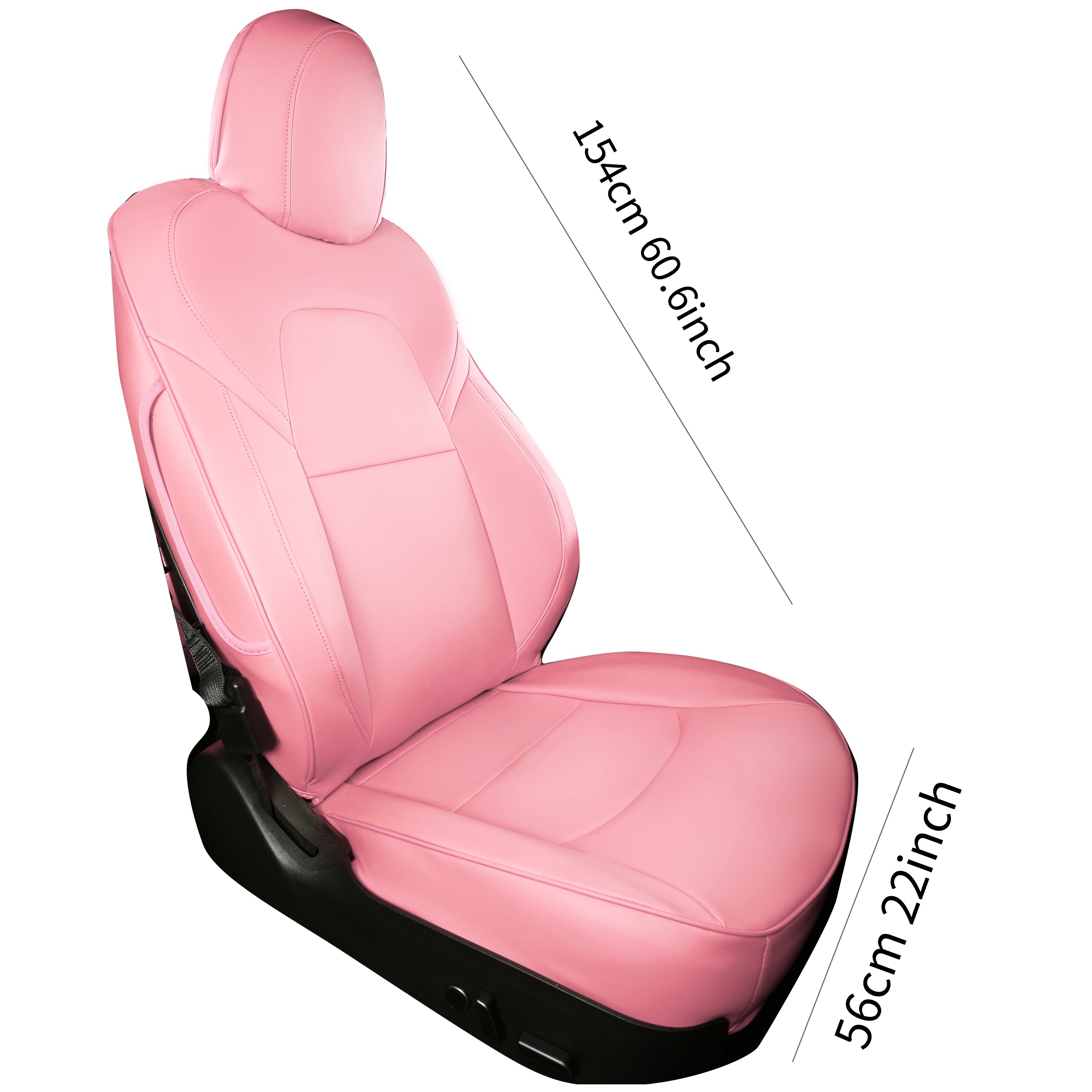 Rosa PU-Leder-Autositzbezug, Geeignet Für Model Y Model 3, Halbe  Rückenlehnenabdeckung, Vollständige Oberflächenabdeckung