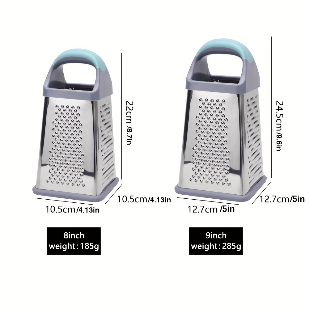 9 Inch Cheese Grater Box Sided Cheese Shredder Stainless Steel