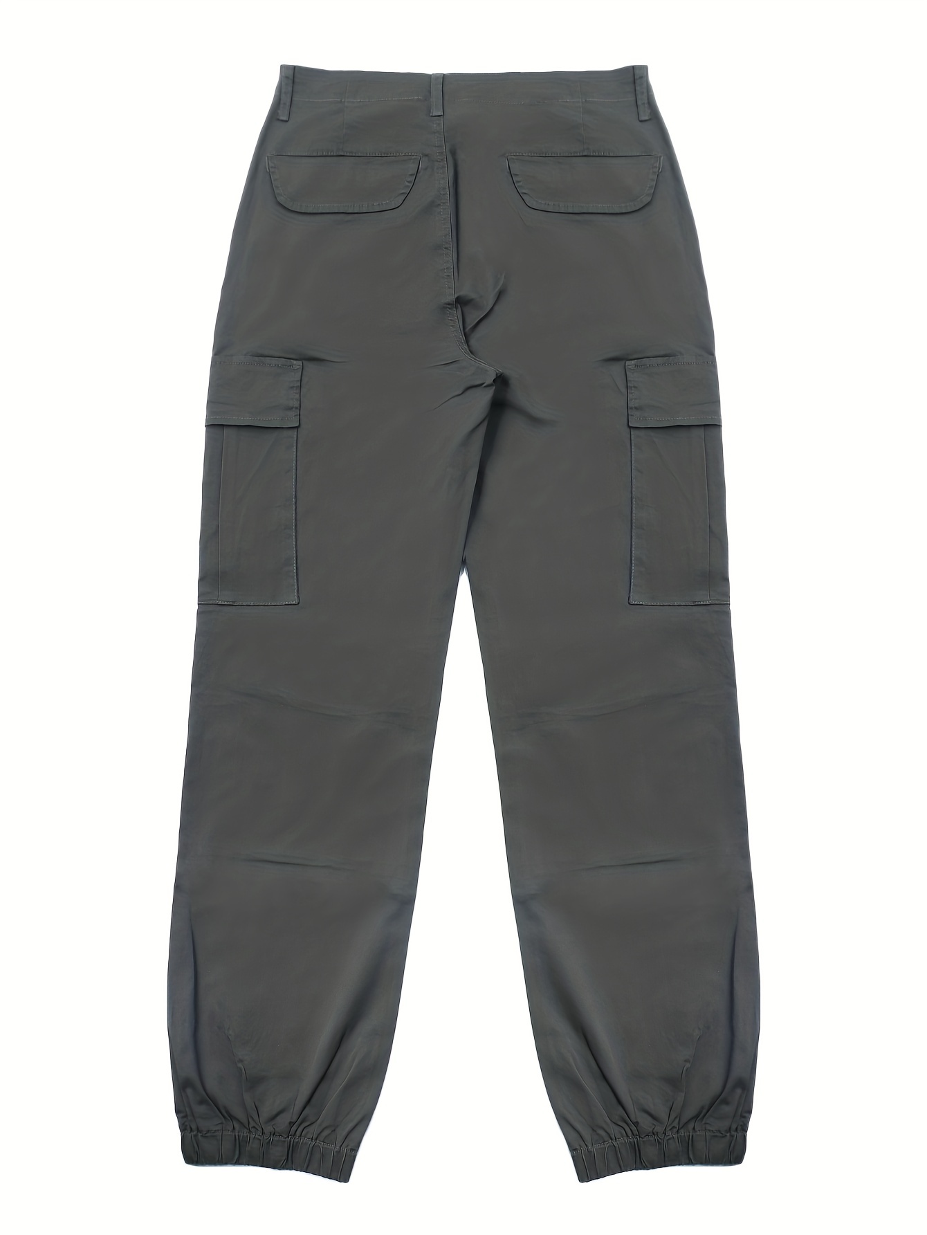Solid Baggy Pants Pockets Full Length Casual Streetwear Trousers