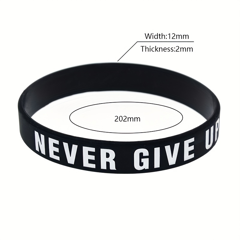 Never Give Up Motivational Silicone Bracelets