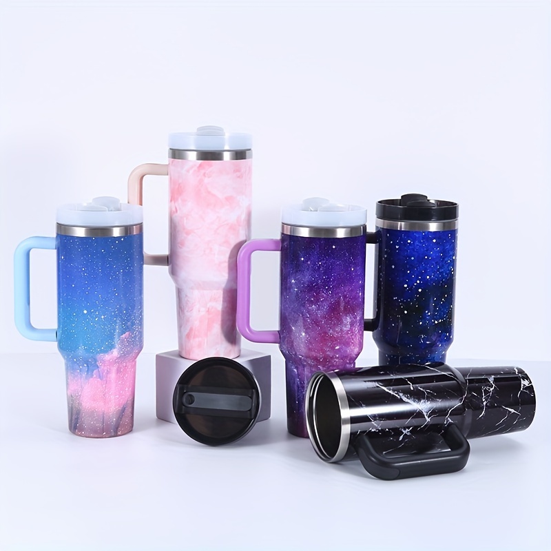 Tumbler With Lid And Straw, Stainless Steel Thermal Water Bottle With  Handle, Vacuum Water Cups, Portable Drinking Cups, Summer Drinkware, Travel  Accessories, Home Kitchen Items, Birthday Gifts - Temu