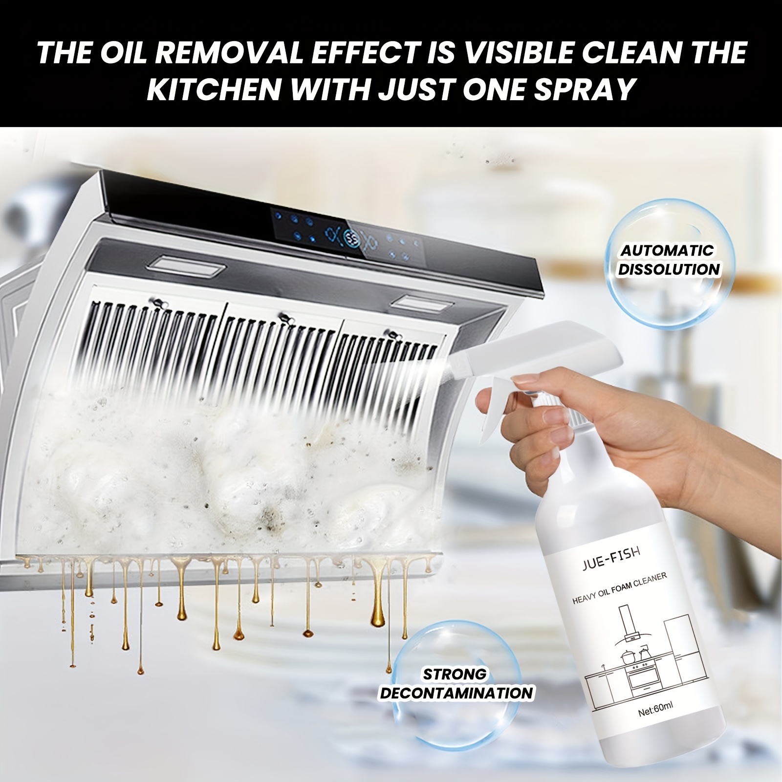 Multi Purpose Foam Cleaner Spray Powerful Stain Removal for Home