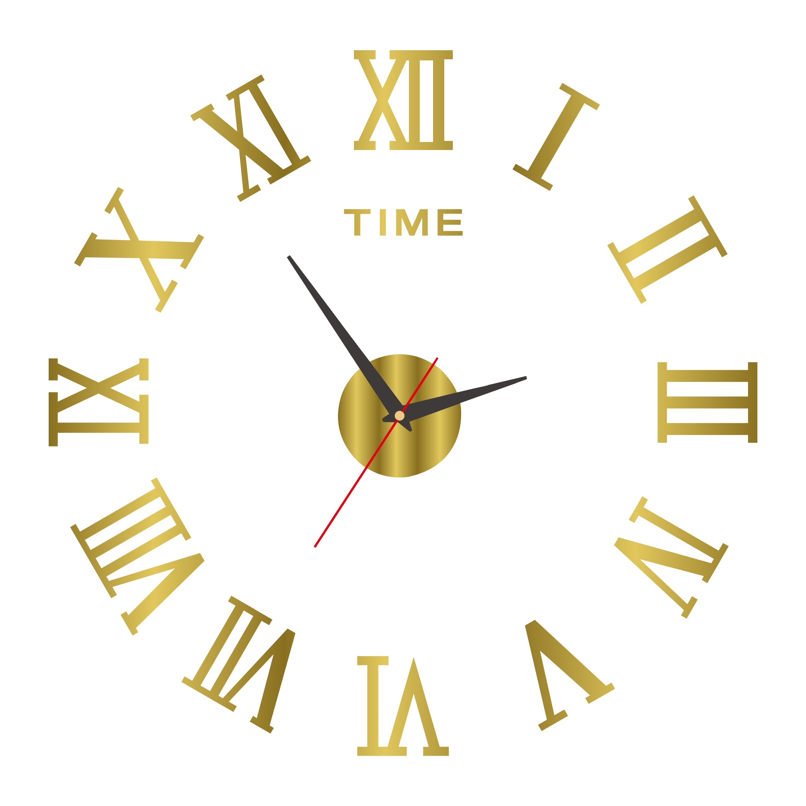 Silent Clock Roman Clock Self-adhesive Wall Clock Clock Acrylic Wall Clock Living Room Clock Home Decoration